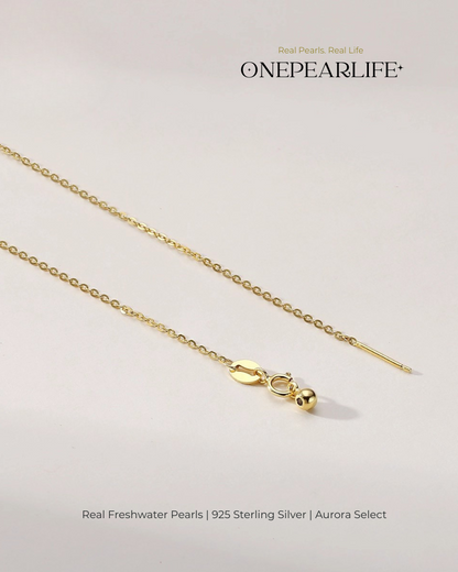 Lumina – AAA Quality Natural White Freshwater Pearl Beaded Adjustable Pendant Necklace | 18K Gold Vermeil | 6–6.5mm