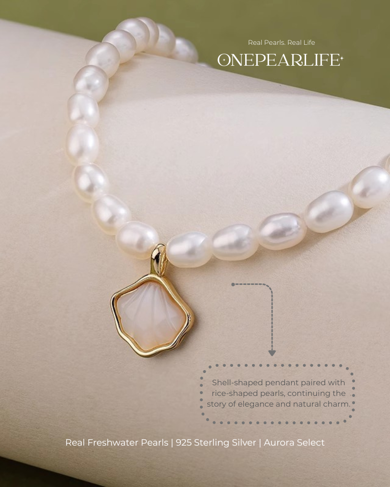 Marina – AAA Quality Rice-Shaped Aurora Natural Freshwater Pearl Bracelet | 4–4.5 mm | 18K Gold Vermeil