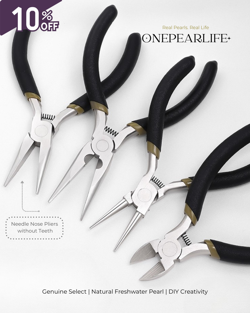 Mini DIY Jewelry Pliers Set – Round Nose, Needle Nose & Side Cutters for Beading & Wire Wrapping