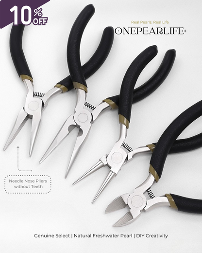 Mini DIY Jewelry Pliers Set – Round Nose, Needle Nose & Side Cutters for Beading & Wire Wrapping