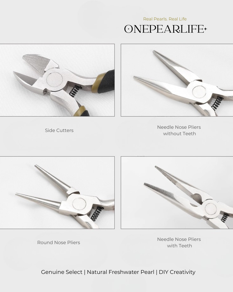 Mini DIY Jewelry Pliers Set – Round Nose, Needle Nose & Side Cutters for Beading & Wire Wrapping