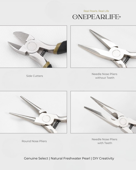 Mini DIY Jewelry Pliers Set – Round Nose, Needle Nose & Side Cutters for Beading & Wire Wrapping