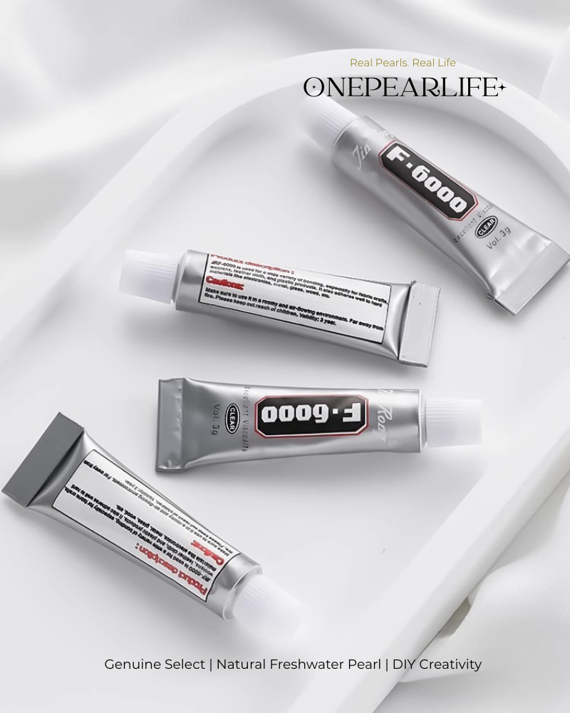 Close-up of transparent slow-drying glue for jewelry and crafts