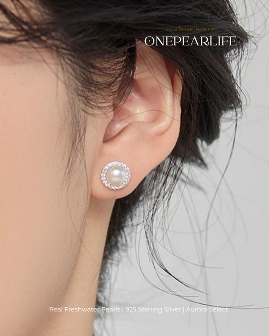 Momo – AAA Quality Natural Freshwater Bun-Shaped Pearl Stud Earrings | 6–6.5mm | 925 Sterling Silver or 18K Gold Vermeil