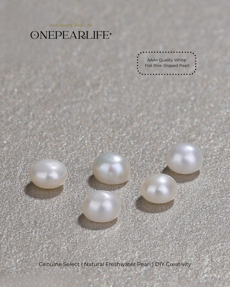 AAA Quality Natural Freshwater Half-Drilled Flat Round Pearl Beads – DIY Earrings & Ring Setting Supplies Onepearlife