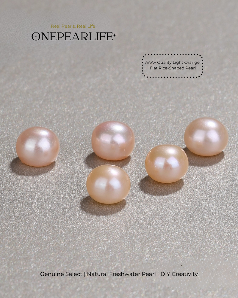 AAA Quality Natural Freshwater Half-Drilled Flat Round Pearl Beads – DIY Earrings & Ring Setting Supplies Onepearlife