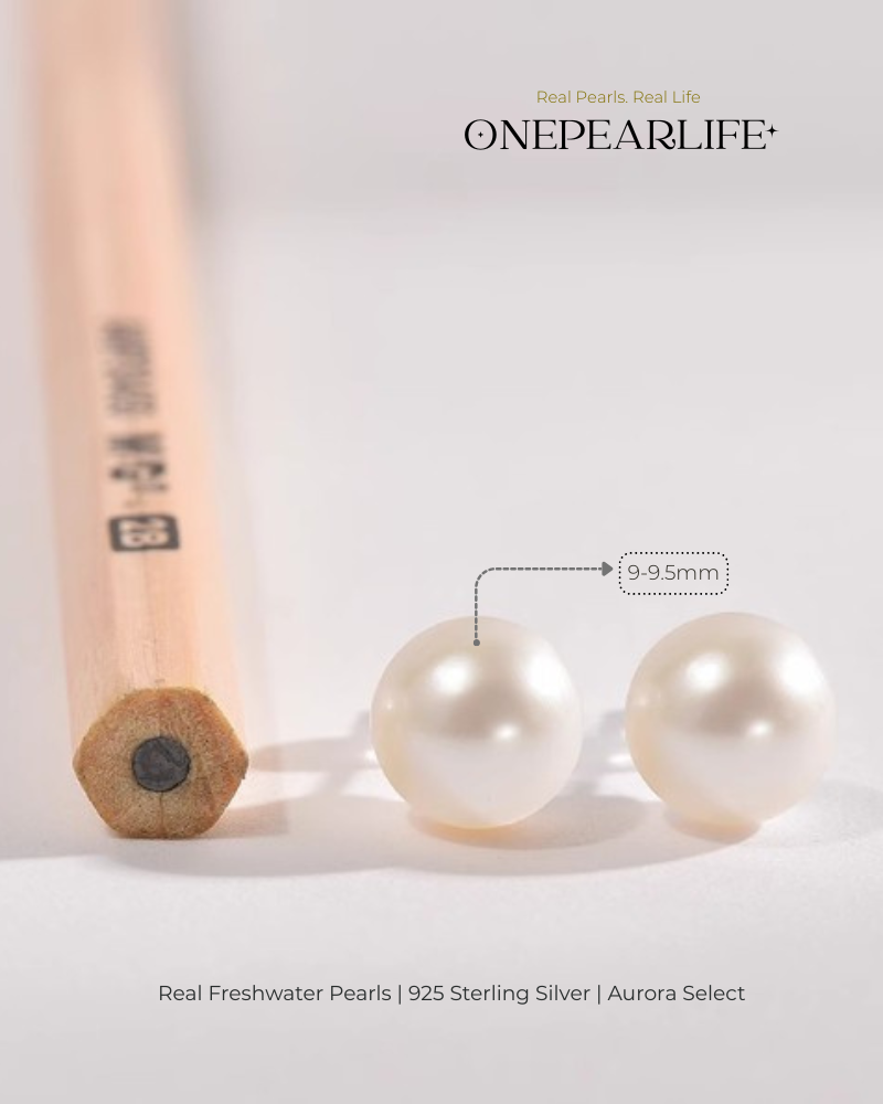 Nina – AAA Quality White Freshwater Pearl Stud Earrings | 3–9.5mm | 925 Sterling Silver