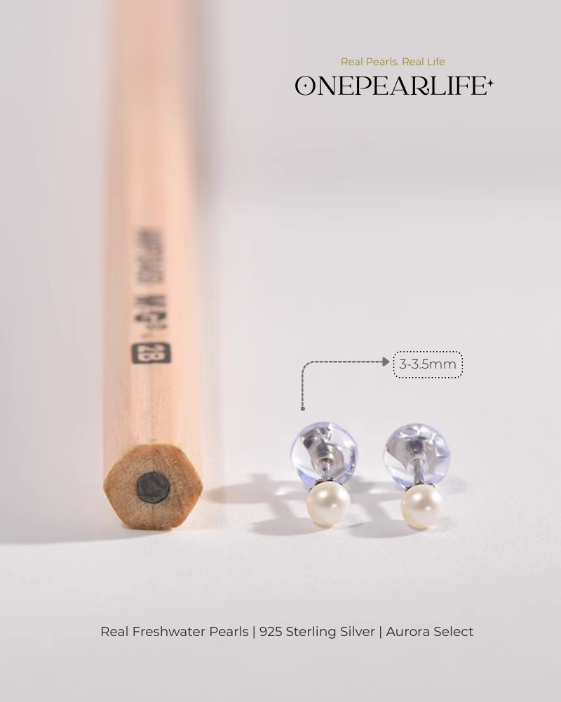 Nina – AAA Quality White Freshwater Pearl Stud Earrings | 3–9.5mm | 925 Sterling Silver