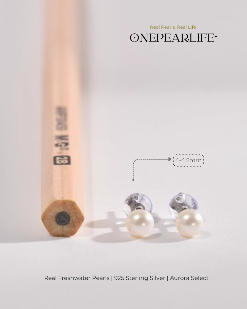 Nina – AAA Quality White Freshwater Pearl Stud Earrings | 3–9.5mm | 925 Sterling Silver