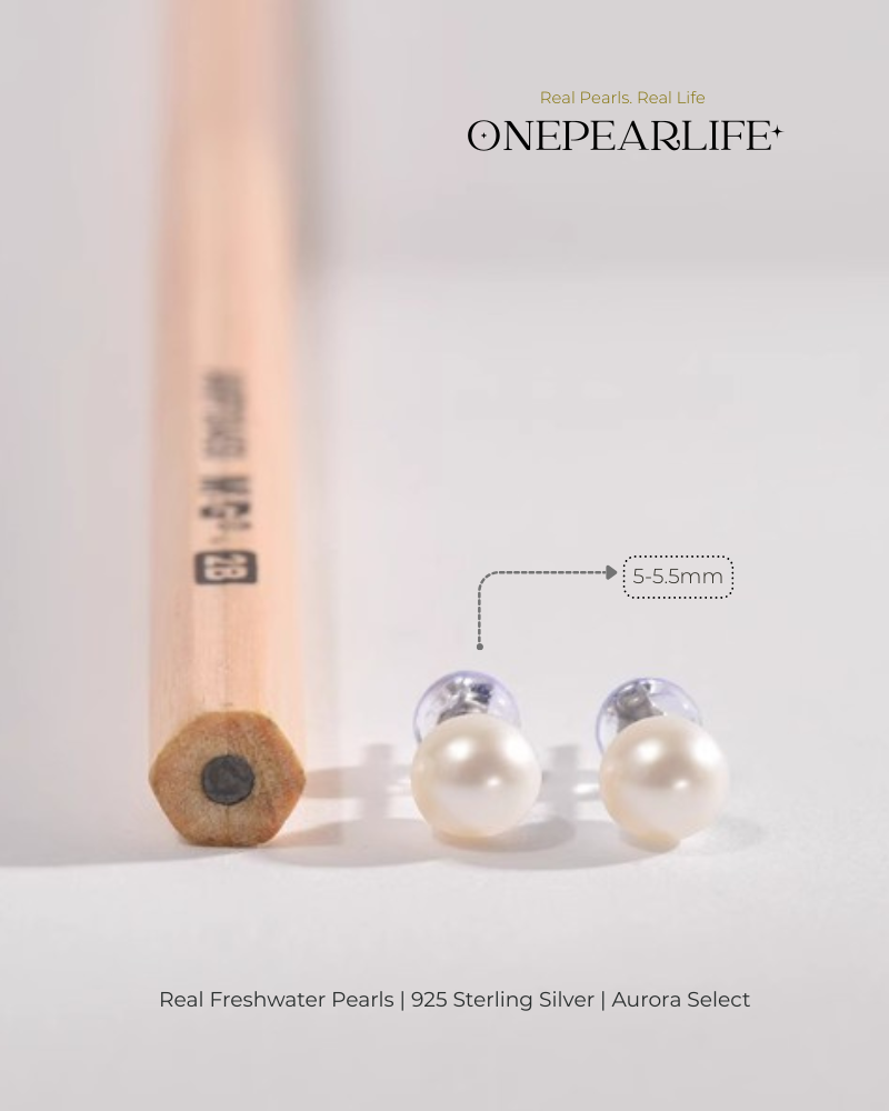 Nina – AAA Quality White Freshwater Pearl Stud Earrings | 3–9.5mm | 925 Sterling Silver