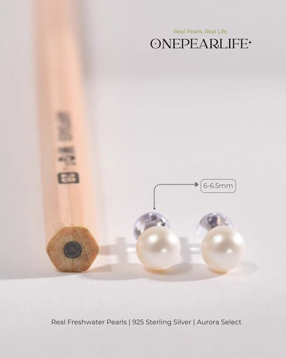 Nina – AAA Quality White Freshwater Pearl Stud Earrings | 3–9.5mm | 925 Sterling Silver