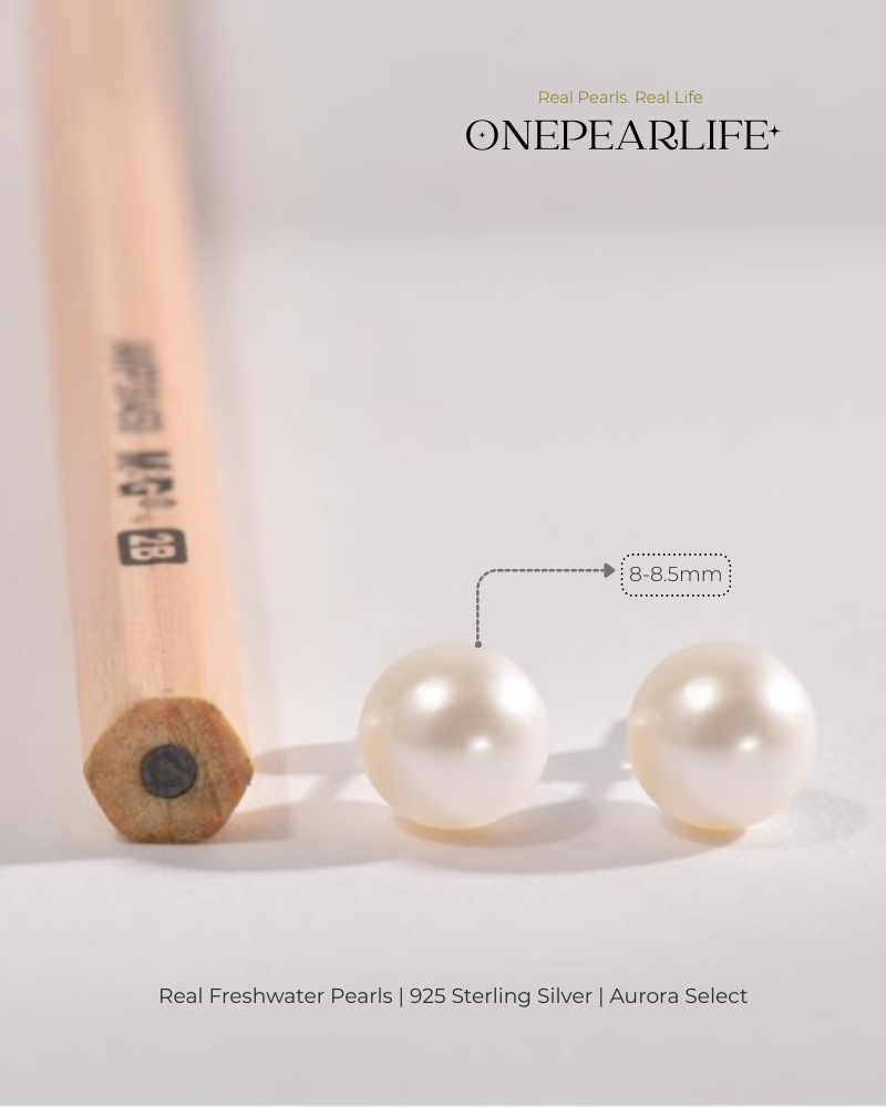 Nina – AAA Quality White Freshwater Pearl Stud Earrings | 3–9.5mm | 925 Sterling Silver