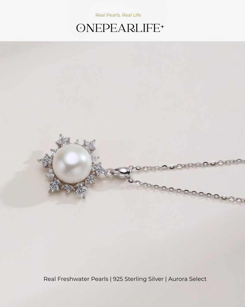 Nivea – AAA Quality Natural Freshwater Snow Pearl Pendant | 9–9.5mm | 925 Sterling Silver