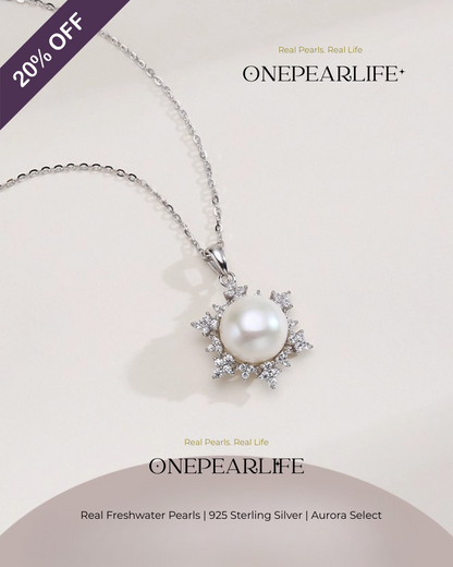 Nivea – AAA Quality Natural Freshwater Snow Pearl Pendant | 9–9.5mm | 925 Sterling Silver