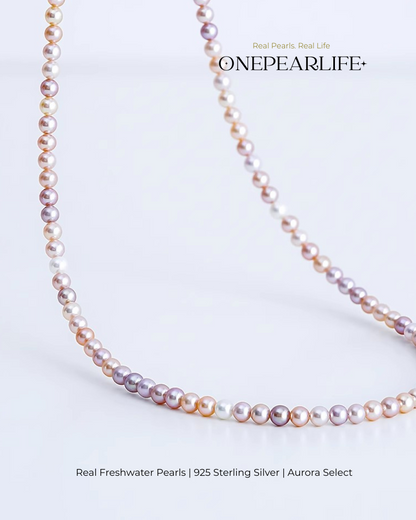 Nova – AAA Quality Natural Multi-Color Mini Freshwater Pearl Necklace | 3–3.5mm | 925 Sterling Silver