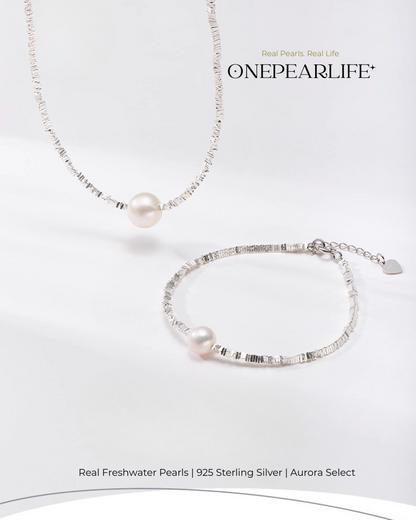 Orivie – AAA Quality Natural Freshwater Pearl Jewelry Two Set | Necklace & Bracelet (8–8.5mm)