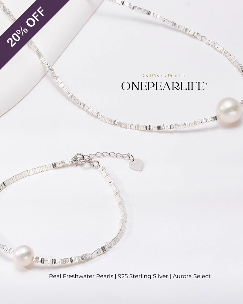 Orivie – AAA Quality Natural Freshwater Pearl Jewelry Two Set | Necklace & Bracelet (8–8.5mm)