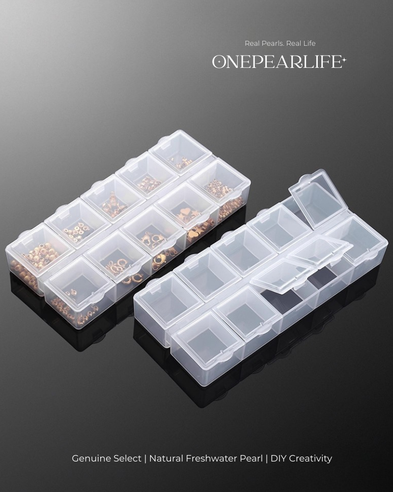 6-compartment plastic organizer for beads and pearls