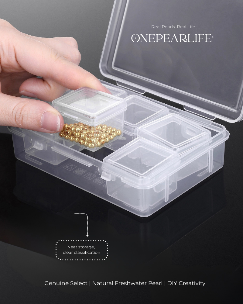 Clear storage box for DIY jewelry making – 6 sections