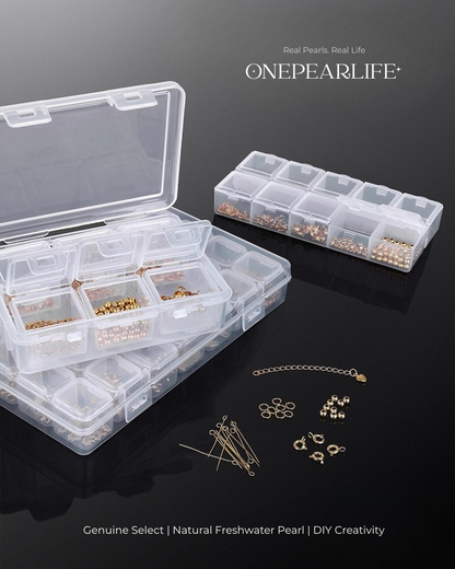 Small DIY jewelry storage container for pearls and beads