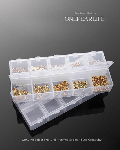 Compact plastic organizer for DIY pearl accessories – 6 compartments