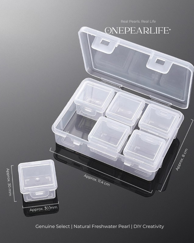 Handmade jewelry storage solution with 6 transparent compartments