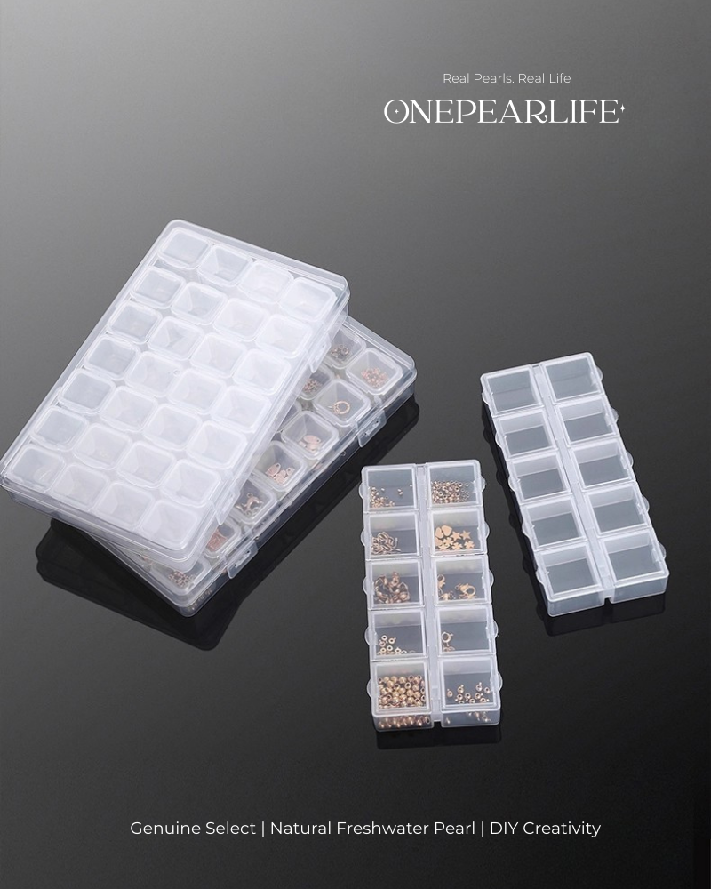 Pearl bead and accessory storage box – clear 10-section organizer