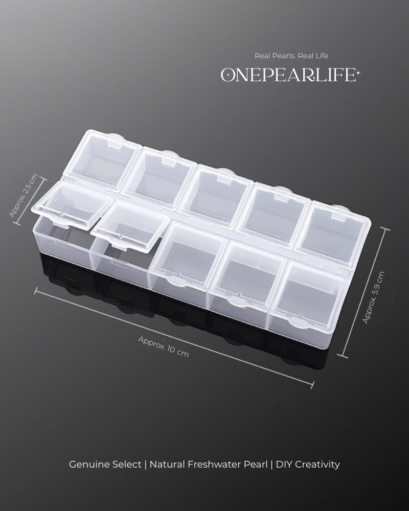 Pearl bead and accessory storage box – 10-section organizer