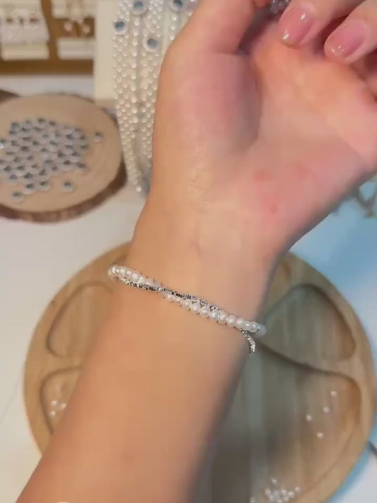 DIY Handmade Silver Pearl Bracelet（Level A Difficulty - Beginner Level）