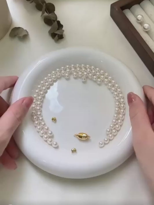 DIY Classic Handmade Pearl Necklace （Level A Difficulty - Beginner Level）