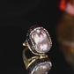 Vintage Purple Natural Freshwater Baroque Pearl Adjustable Ring