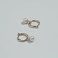 18K Gold Japanese Akoya Pearl Hoop Via Earrings - AAA Quality