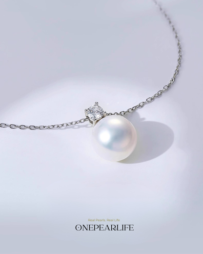 Princesse – AAA Quality Natural Freshwater Pearl Pendant Necklace | 10–10.5mm | 925 Sterling Silver Onepearlife