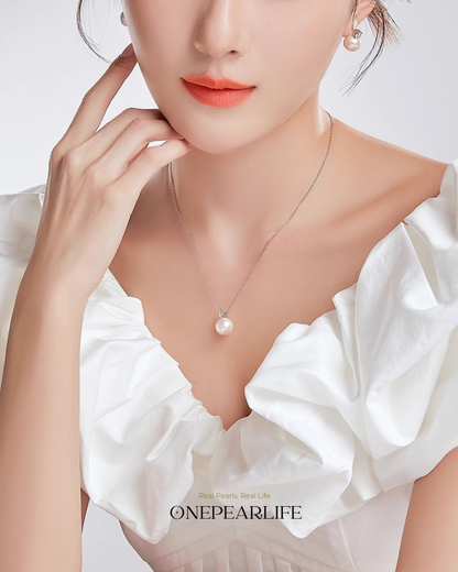 Princesse – AAA Quality Natural Freshwater Pearl Pendant Necklace | 10–10.5mm | 925 Sterling Silver Onepearlife