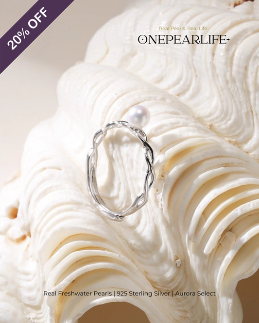 Selara – AAA Quality Natural Freshwater Pearl Adjustable Open Ring | 4–4.5 mm | 925 Silver