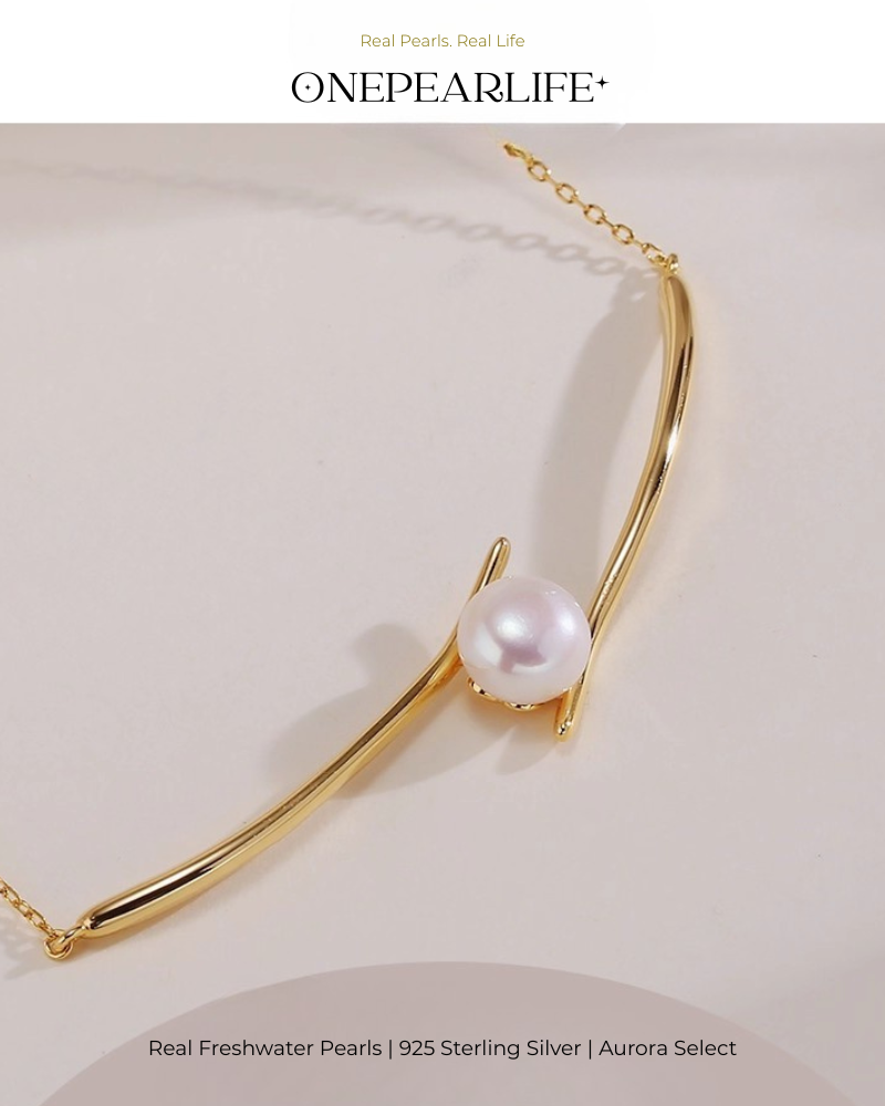 Selene – AAA Quality Natural Freshwater Single Pearl Pendant | 7–7.5mm | 18K Gold Vermeil or 925 Sterling Silver