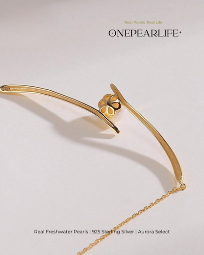Selene – AAA Quality Natural Freshwater Single Pearl Pendant | 7–7.5mm | 18K Gold Vermeil or 925 Sterling Silver