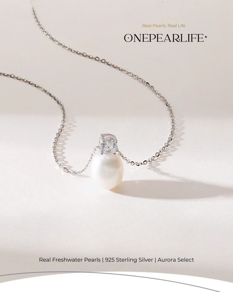 Selina – AAA Quality Natural Freshwater Round Pearl Pendant | 8–8.5mm | 925 Sterling Silver