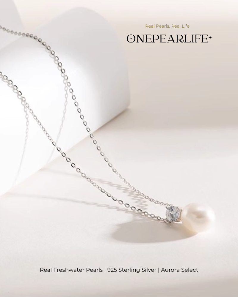Selina – AAA Quality Natural Freshwater Round Pearl Pendant | 8–8.5mm | 925 Sterling Silver