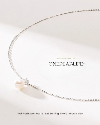 Selina – AAA Quality Natural Freshwater Round Pearl Pendant | 8–8.5mm | 925 Sterling Silver