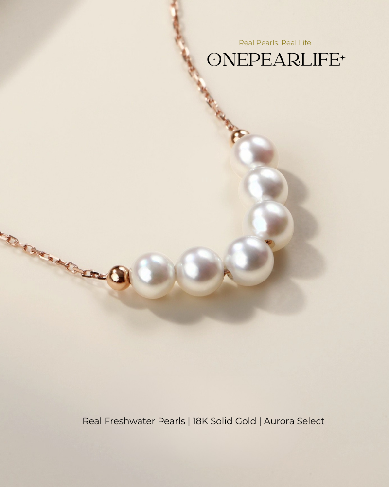 Serena – AAA+ Quality Japanese Akoya Natural Pearl Pendant Necklace | 5–5.5mm | 18K Gold / White Gold / Rose Gold