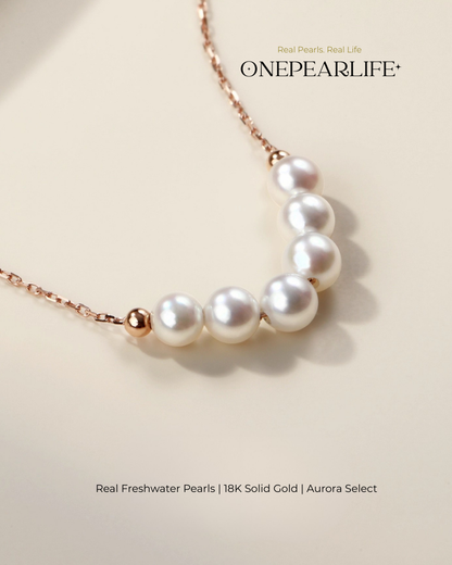 Serena – AAA+ Quality Japanese Akoya Natural Pearl Pendant Necklace | 5–5.5mm | 18K Gold / White Gold / Rose Gold