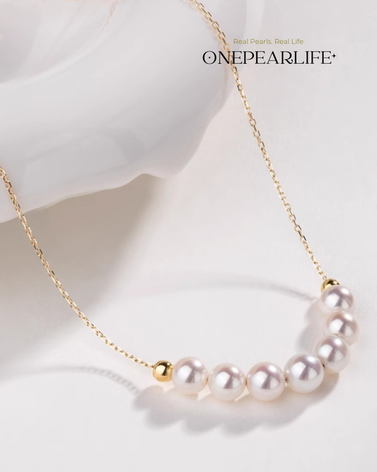 Serena – AAA+ Quality Japanese Akoya Natural Pearl Pendant Necklace | 5–5.5mm | 18K Solid Gold Onepearlife