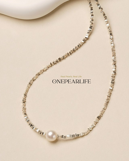 SilverShards – AAA Quality Natural Freshwater Pearl Choker | 7–7.5mm | 925 Sterling Silver Onepearlife