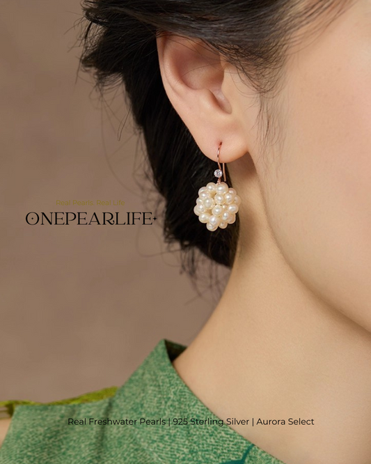 Aeris – 3–5.5mm Natural Freshwater Dangling Pearl Earrings in 18K Gold Plated