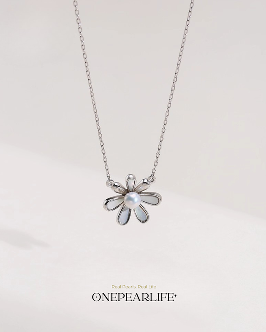 Solaria – AAA Quality Natural Freshwater Pearl Necklace | 3–3.5mm | 925 Sterling Silver Onepearlife