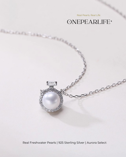 Soria – AAA Quality Natural Freshwater Oval Pearl Necklace | 6–6.5mm | 925 Silver Chain, 18K Gold Vermeil Pendant