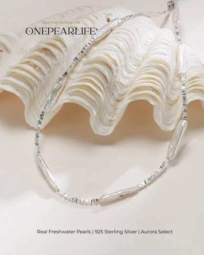 Valoria – AAA Quality Baroque Freshwater Pearl Jewelry Set | Necklace & Bracelet (8–10mm, 925 Sterling Silver)