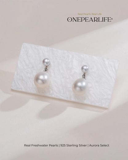 Vera – AAA Quality Natural Freshwater Oval Pearl Drop Earrings | 9–9.5mm | 925 Sterling Silver