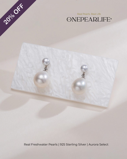 Vera – AAA Quality Natural Freshwater Oval Pearl Drop Earrings | 9–9.5mm | 925 Sterling Silver